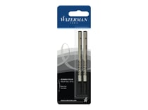 Pack de 2 recharges roller Waterman - pointe métal fine - noir