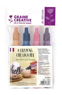 Lot de 4 crayons pour bougie - 30 ml