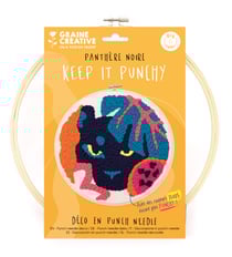 Kit punch needle Graine Créative - Panthère noire - Ø 25 cm