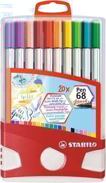 Etui de 20 feutres pinceau - STABILO - Couleurs assorties - Pen 68 brush