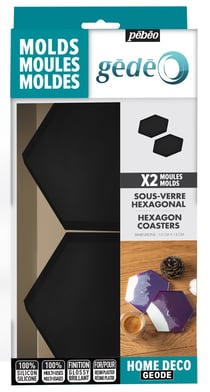 Lot de 2 moules dessous de verre Pébéo - Gédéo - Hexagonale