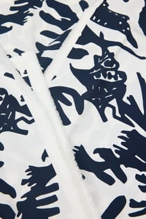 Tissu popeline imprimé Promod - 300 x 144 cm - Bleu écru