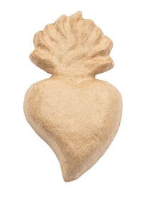 Support à décorer Décopatch - Ex-voto cœur avec flamme - Papier mâché