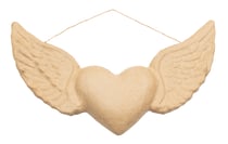 Support à décorer Décopatch - Ex-voto cœur avec ailes - Papier mâché