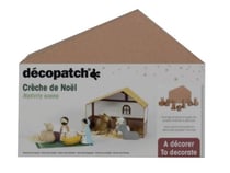 Crèche avec personnages en papier mâché