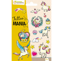 Planche de tatouages Avenue Mandarine - Tattoo' Mania - Licornes Magie - 1 pièce
