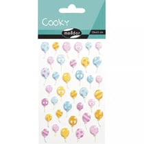 Stickers 3D autocollant Maildor - Cooky Ballons de baudruches - 7,5 cm x 12 cm - 37 pièces