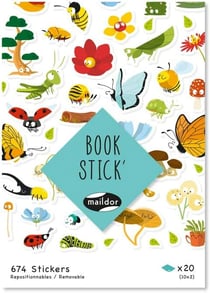 Carnet de stickers autocollants Maildor - Book Stick' - Botanique - 674 pièces