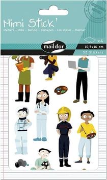 Gommettes figuratives Métiers Maildor - Mimi Stick - 52 pièces