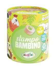 Coffret de tampons en bois Aladine - Stampo Bambino Ferme - 26 pièces + 1 encreur