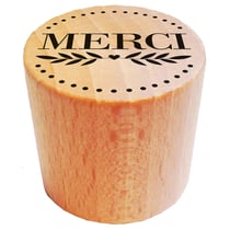 Tampon en bois rond - Merci