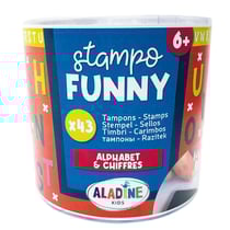 Boîte de 43 tampons Stampo Funny - Alphabet & chiffres
