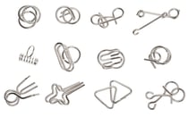 Coffret de 12 casse-têtes en métal