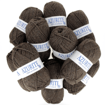 Lot de 10 fils à tricoter 100 % acrylique - Azurite - Tradition - Marron 0029