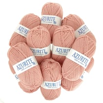 Lot de 10 fils à tricoter 100 % acrylique - Azurite - Tradition - Vieux rose 1979