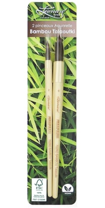 Lot de 2 pinceaux Léonard - Talaoutki sur manche Bambou