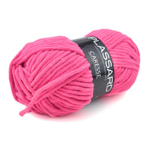 Pelote de fil à tricoter 100 % polyester - Plassard - Caresse - Rose 034