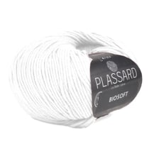 Pelote de fil à tricoter 100% coton - Plassard - Biosoft - Blanc