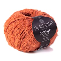 Pelote de fil à tricoter 100% coton - Plassard - Digitalis - Orange 54