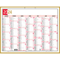 Calendrier 2024 – Calendrier magnétique pour réfrigérateur, calendrier 2024  pour l'école, le bureau et la maison, 38,1 x 30,5 cm