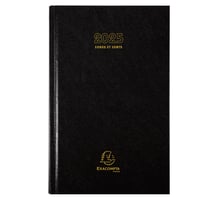 Agenda jounalier 2026 Exacompta - Noir - 13,5 x 21 cm - Carré Euro-cents