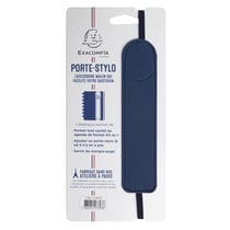 Porte-stylo Denim avec élastique - 3,5 x 15,5 cm - bleu