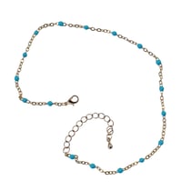 Chaine de cheville Artbimex - Acier - Turquoise Doré - 21cm + extension