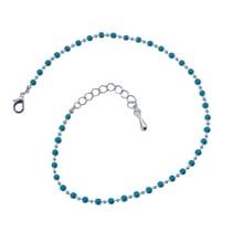 Chaine de cheville Artbimex - Acier - Turquoise/Argent - 21cm + extension