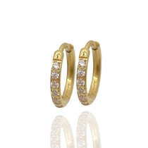 Boucles d'oreilles Artbimex - Acier doré + oxyde de zirconium - 16mm