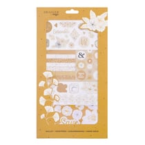 Kit stickers autocollants et die cuts - Blanc et or