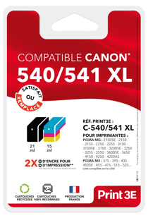 Cartouches d'imprimantes Print 3E - Compatibles Canon C540/C541 XL