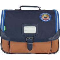 Cartable Tann's - Bleu marine/Camel - Loan - 2 compartiments