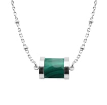 Collier acier malachite - tube