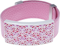 Bracelet cuir 2 cm - acier email nacre