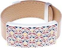 Bracelet cuir 2 cm - acier email nacre