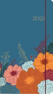 Agenda civil semainier 2023 - Giverny - 9,5 x 17,5 cm - Oberthur - Bleu