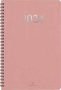 Agenda civil semainier 2023/2024 Oberthur - Rose - Galway - 24,5 x 17 cm
