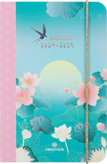 Agenda scolaire semainier 2024/2025 Oberthur - Multicolore - 10 x 15 cm - Sakura Fleurs