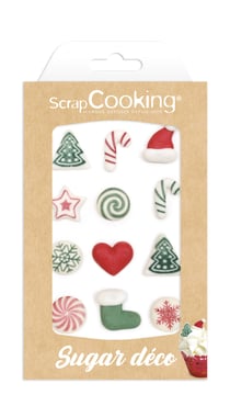 Lot de 12 décorations en sucre ScrapCooking®- Sweet Christmas - 12 g