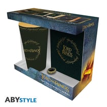 COFFRET CADEAU SEIGNEUR DES ANNEAUX LORD OF THE RINGS VERRE XXL + PIN'S