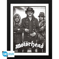 Tirage encadré GB Eye - Motörhead - Groupe noir et blanc  - 30,5 x 40,6 cm