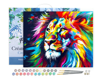 Peinture au numéro Figured'Art - Lion coloré - 40 x 50 cm