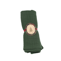 Lot de 8 ronds de serviette Scottish Christmas - Papier kraft et satin - Tartan rouge, vert et or