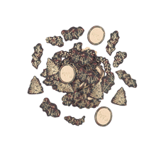 Lot de 100 confettis « Joyeux Noël » Scottish Christmas - Papier kraft - Tartan rouge, vert et or