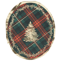 Lot de 16 serviettes Scottish Christmas - Papier - Tartan rouge, vert anglais et or - 27 x 32 cm