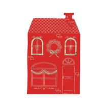 Serviettes maisonnette Artyfêtes - Rouge et Or - 22 x 34 cm