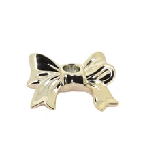 Bougeoir noeud Artyfêtes - Or - Résine - 13 x 10 x 3 cm