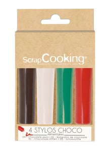 Lot de 4 stylos goût chocolat ScrapCooking® - Noël - 100 g