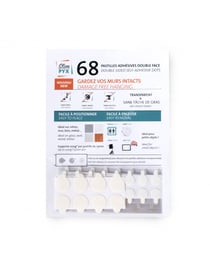 Pastille adhésive double-face SlimPYX - transparent - pack de 68