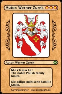 The noble Polish family Kmita. Die adlige polnische Familie Kmita.